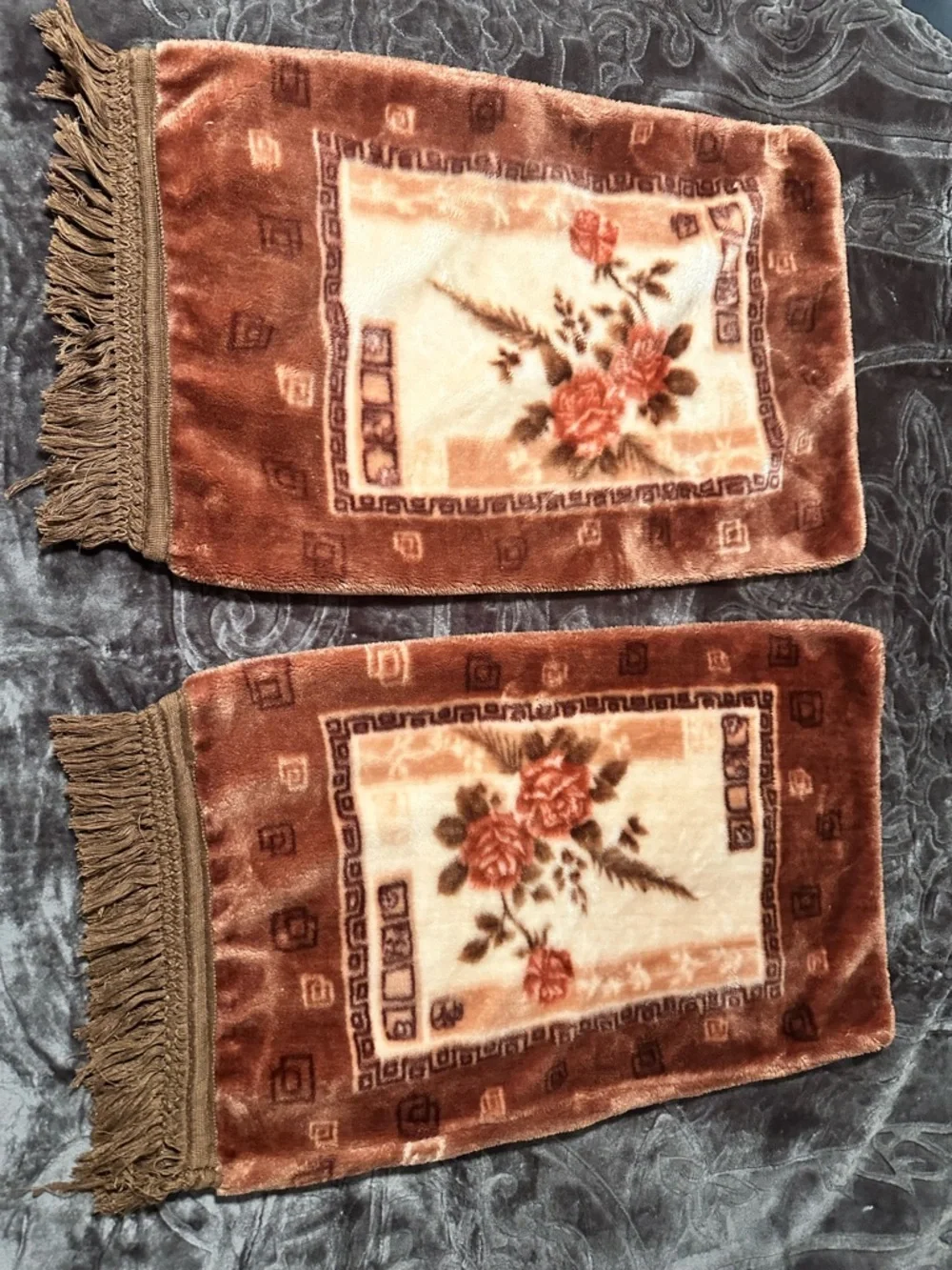 Set of TWO Plush Floral Accent Pillow Cover